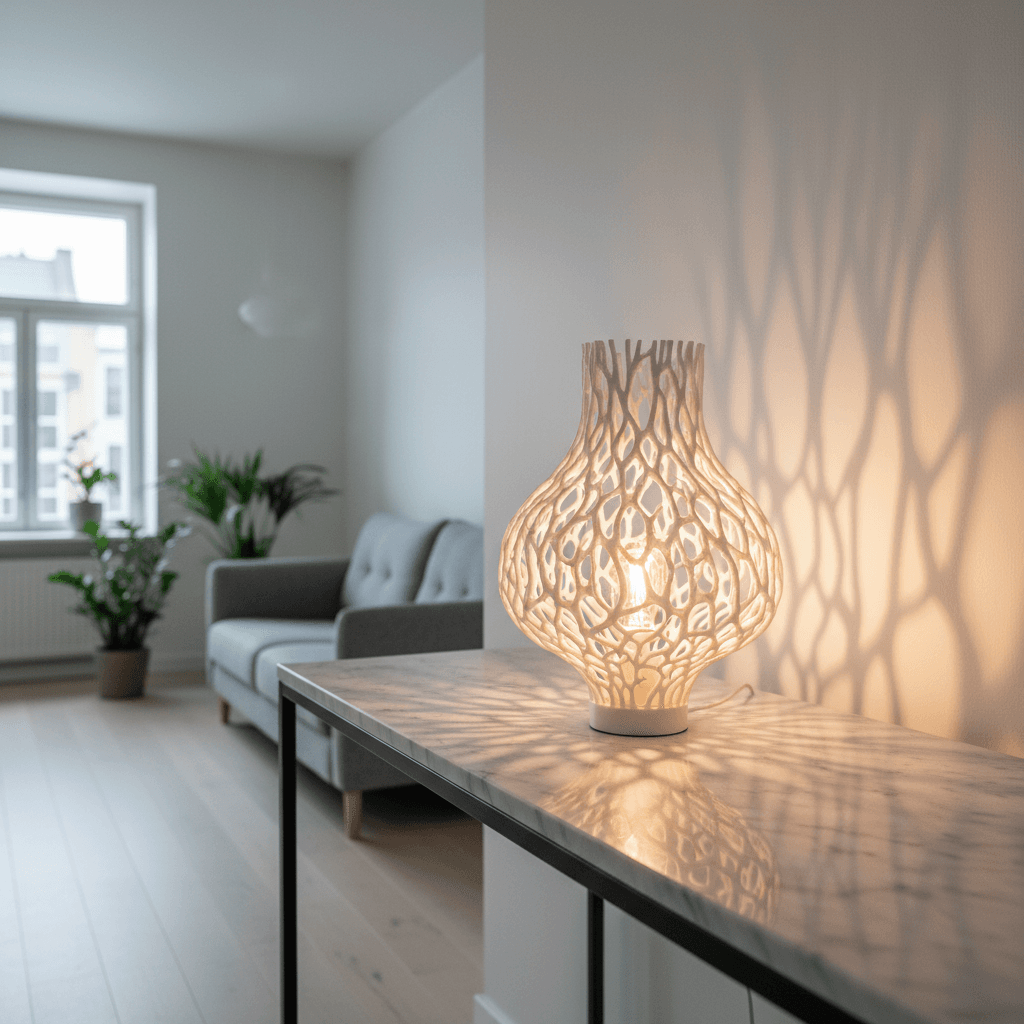 Geometrisk mesh-lampskärm